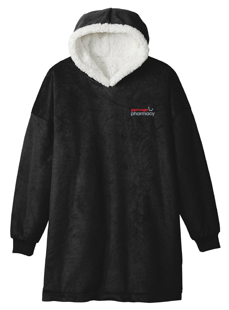 Pharmacy Embroidered Black Wearable Blanket