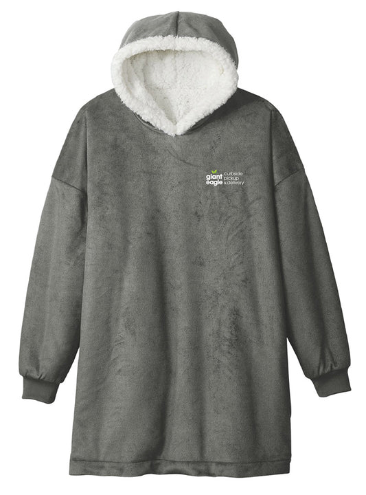 Curbside Embroidered Grey Wearable Blanket