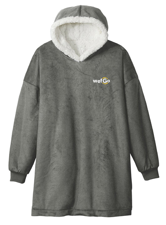 WetGo Embroidered Grey Wearable Blanket