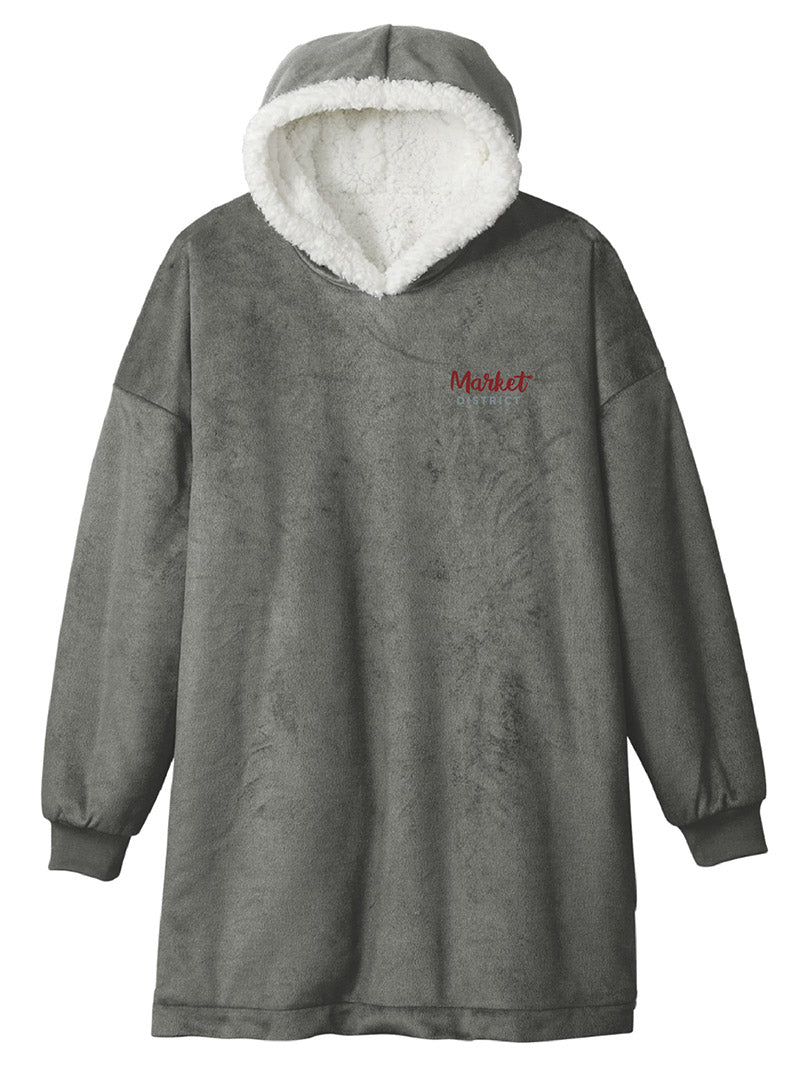 Market District Embroidered Grey Wearable Blanket