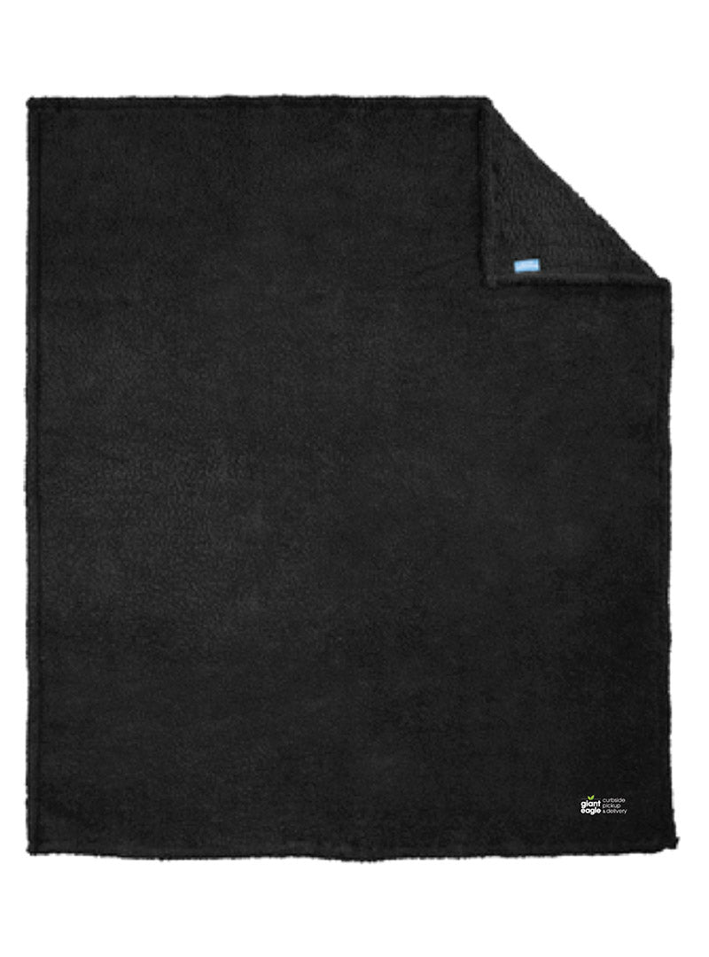 Curbside Embroidered Black Blanket