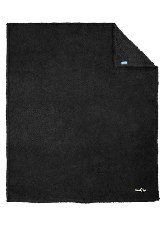 WetGo Embroidered Black Blanket