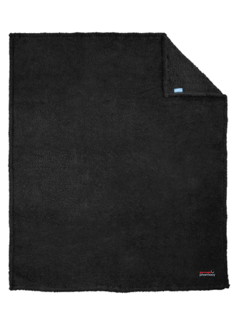 Pharmacy Embroidered Black Blanket