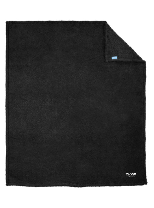 Talon Embroidered Black Blanket