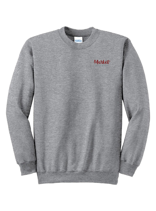 Embroidered Market District Athletic Heather Crewneck