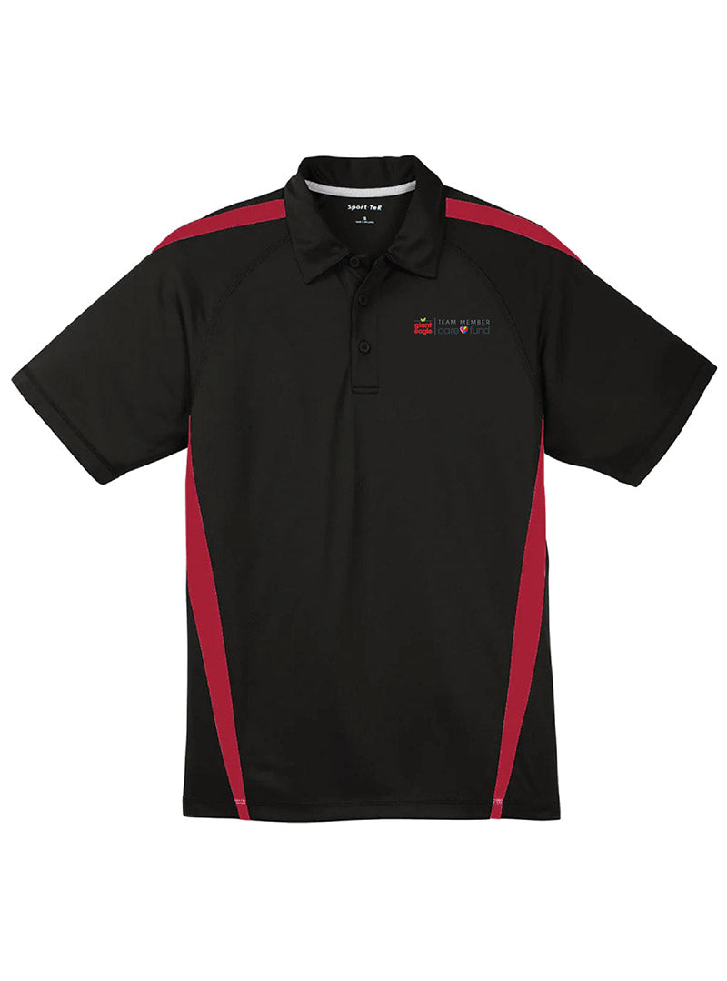 Embroidered Care Fund Black/Red Polo