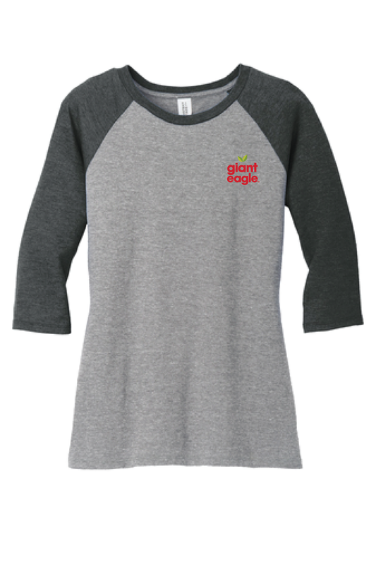 Giant Eagle Embroidered Charcoal Women's Quarter Sleeve Tee