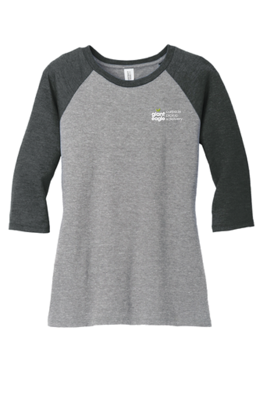 Curbside Embroidered Charcoal Women's Quarter Sleeve Tee