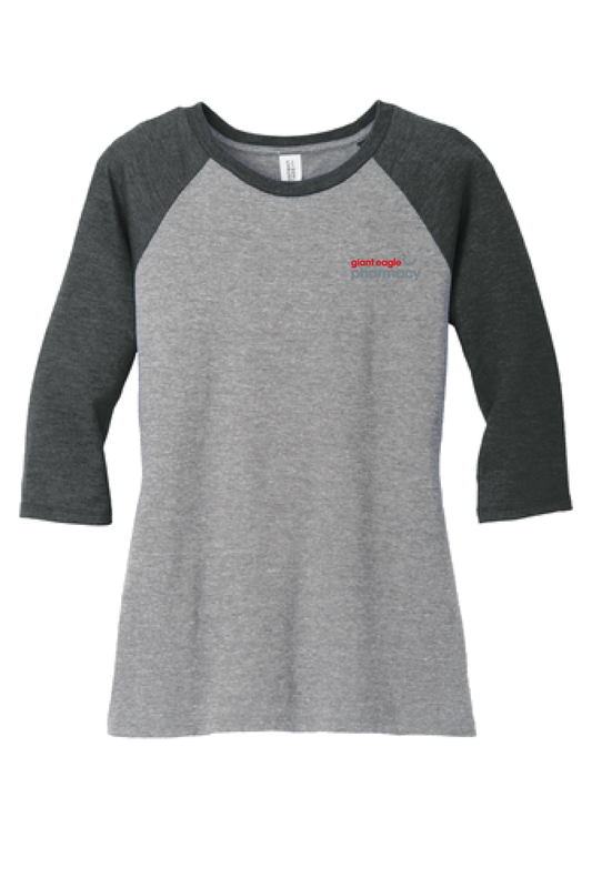 Pharmacy Embroidered Charcoal Women's Quarter Sleeve Tee