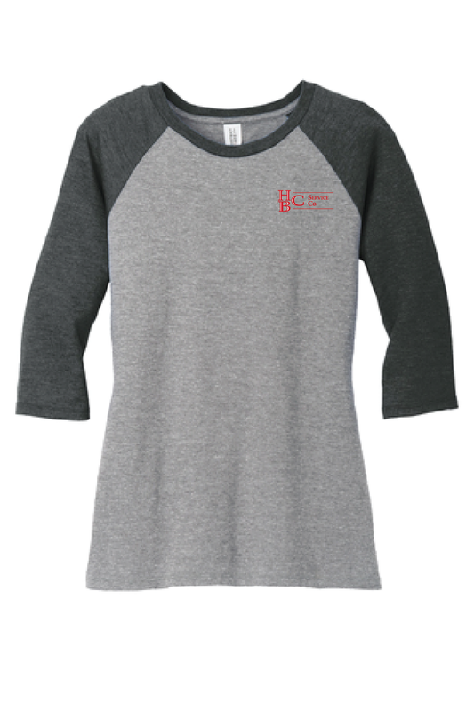 HBC Embroidered Charcoal Women's Quarter Sleeve Tee