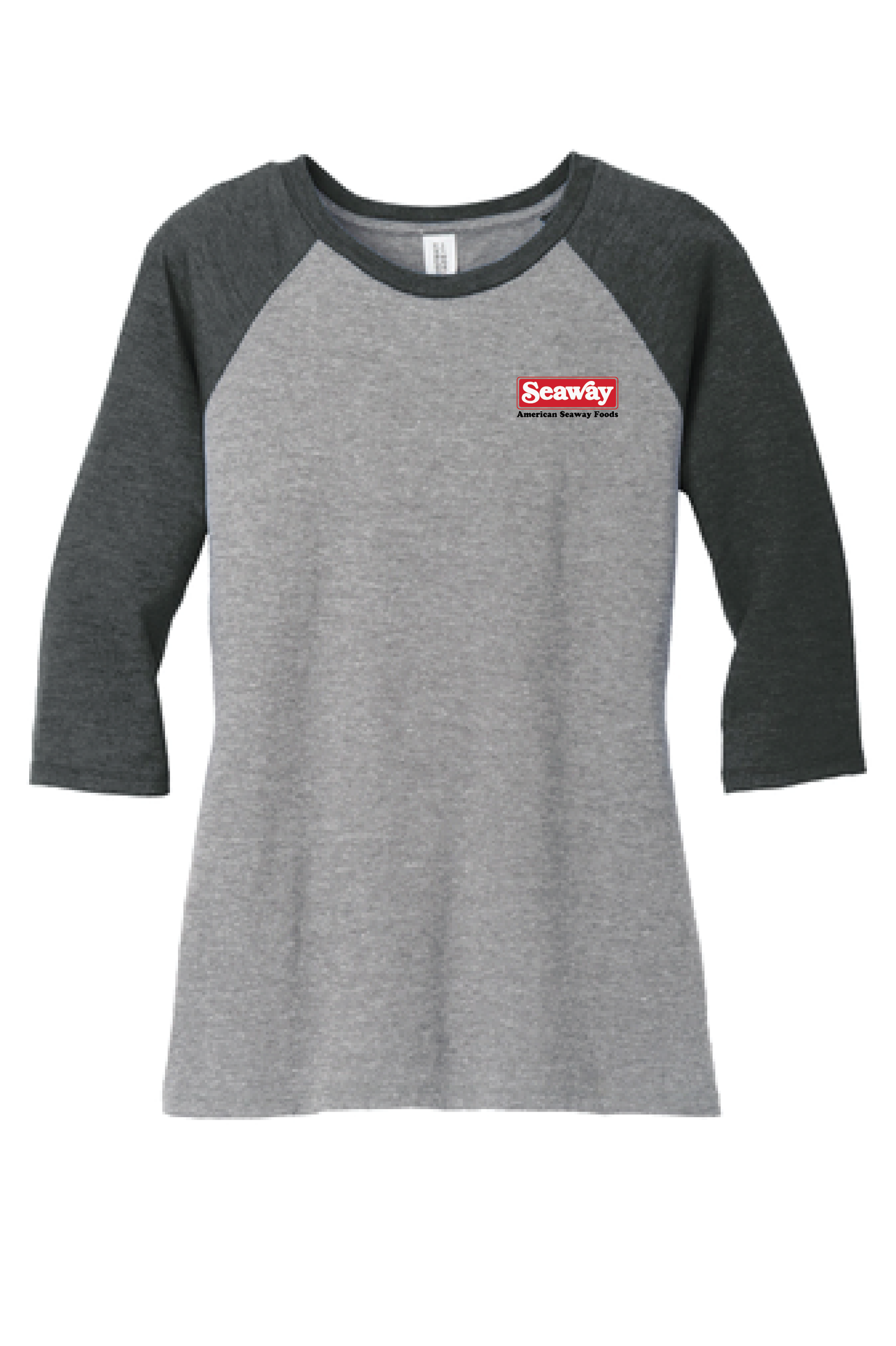 Seaway Embroidered Charcoal Women's Quarter Sleeve Tee