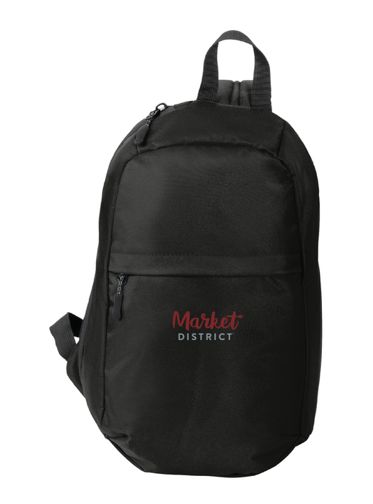 Market District Embroidered Black Crossbody Backpack