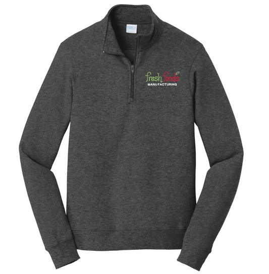 Fresh Foods Embroidered Dark Grey Heather Quarter Zip