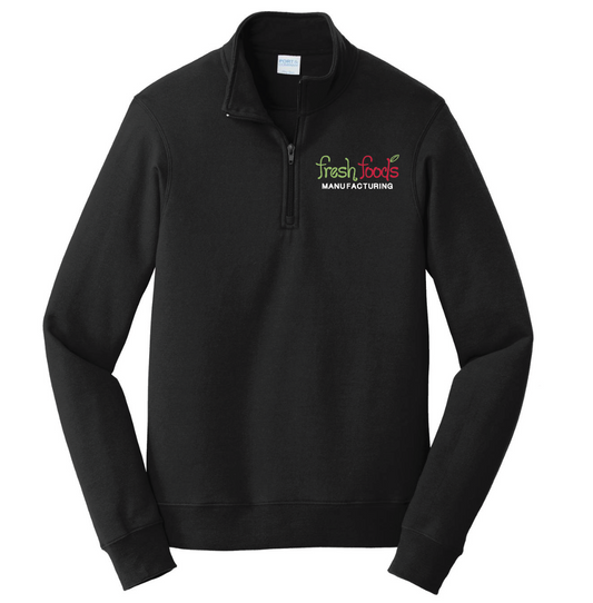 Fresh Foods Embroidered Jet Black Quarter Zip