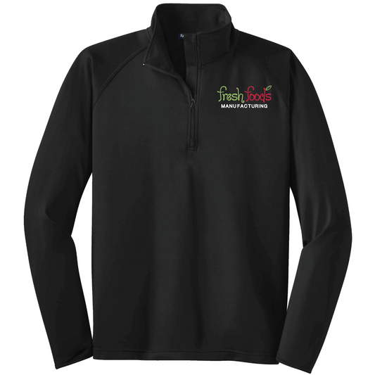 Fresh Foods Embroidered Black Quarter Zip