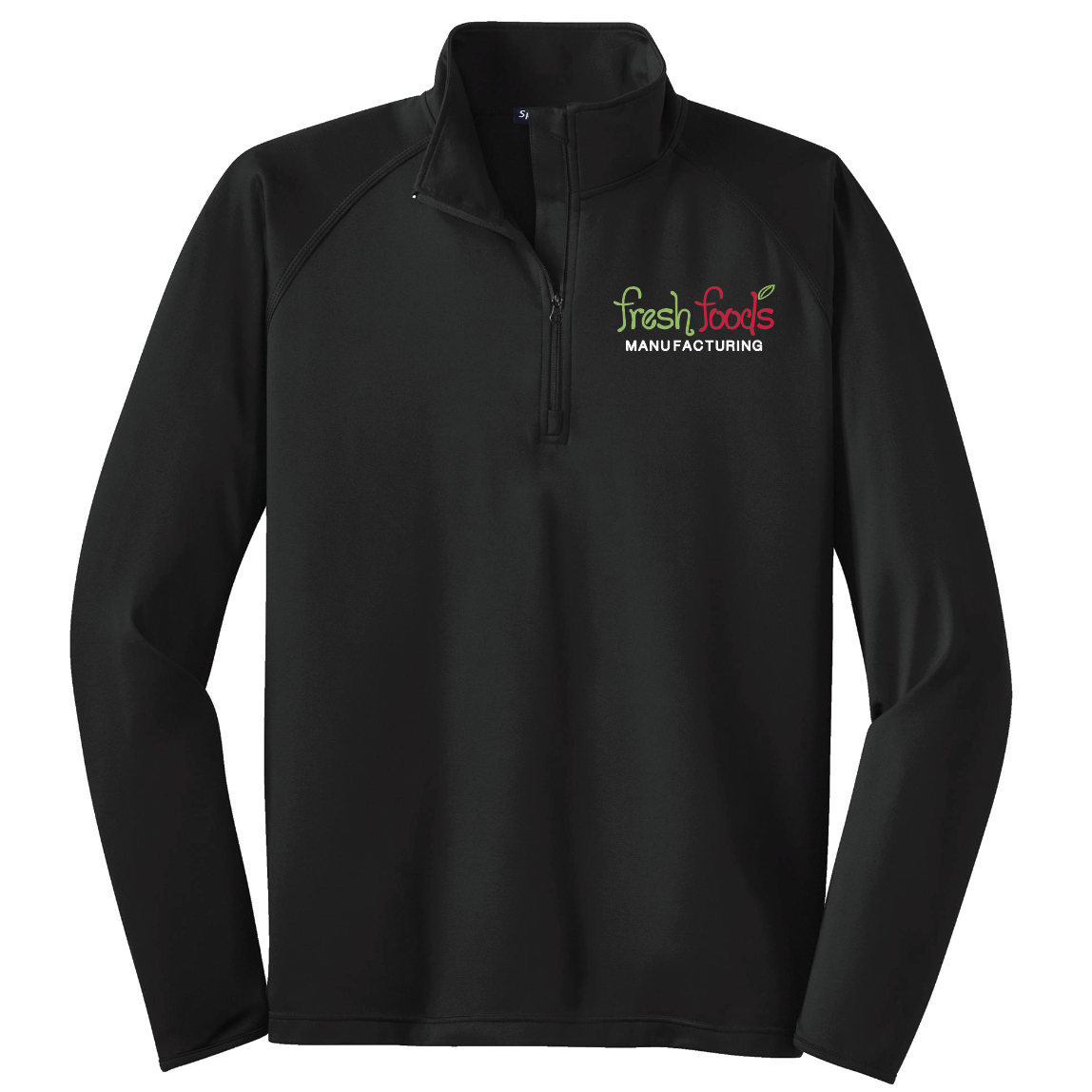 Fresh Foods Embroidered Black Tall Quarter Zip