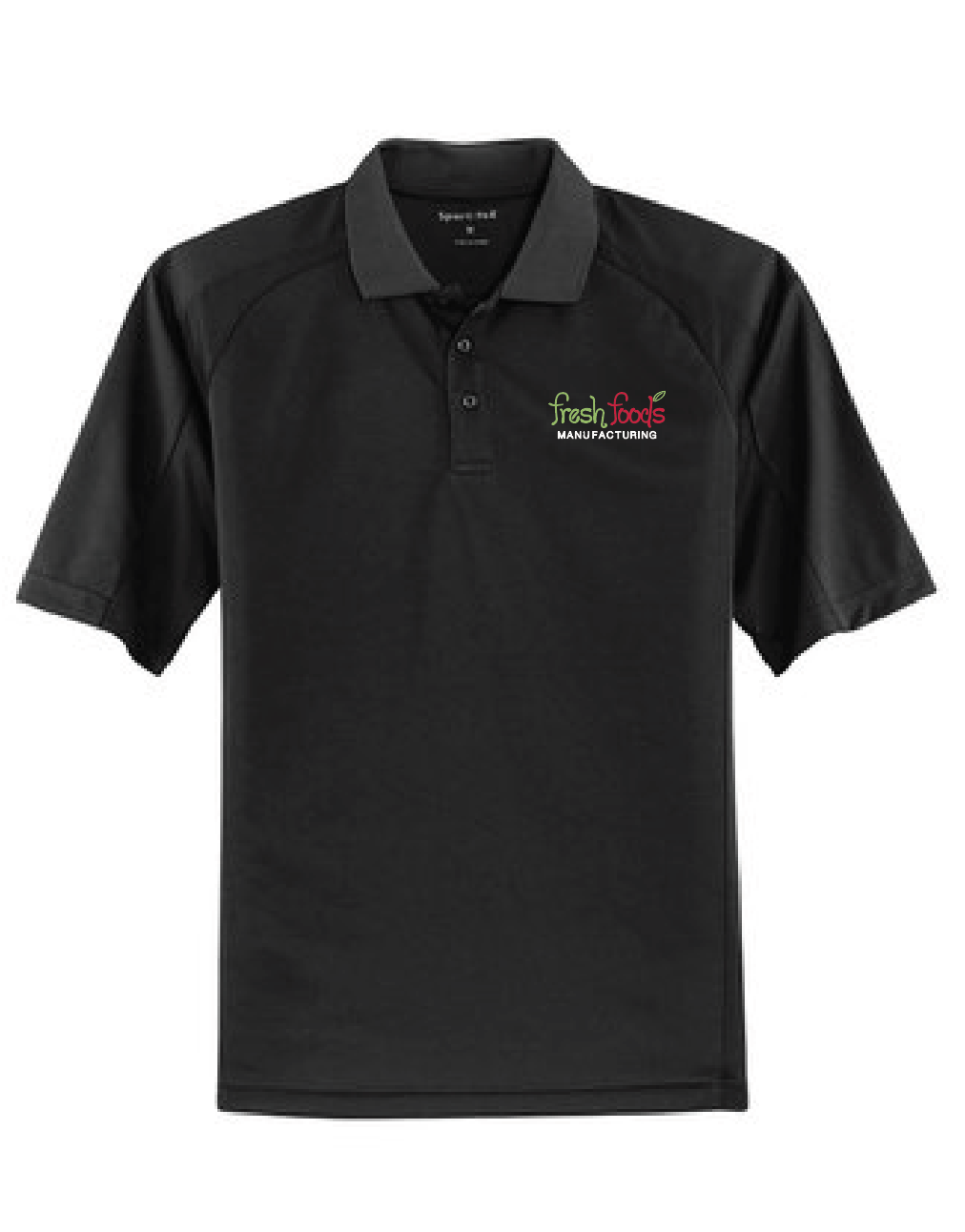 Embroidered Fresh Foods Black Polo