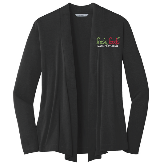 Fresh Foods Embroidered Black Short Cardigan