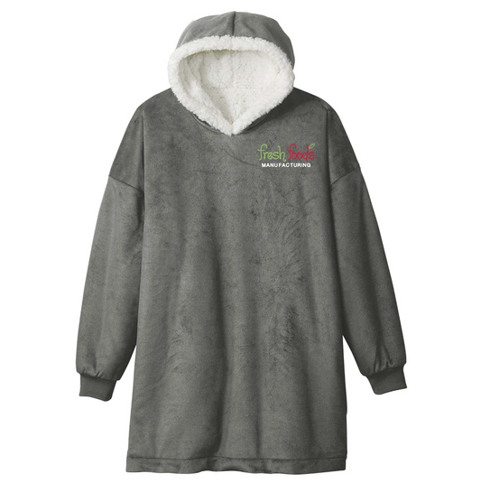 Fresh Foods Embroidered Grey Wearable Blanket