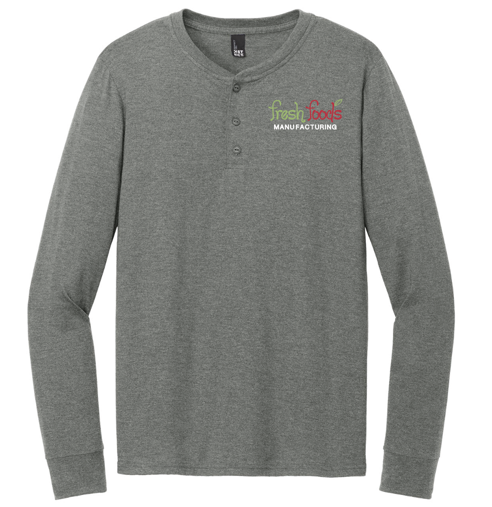 Embroidered Fresh Foods Charcoal Henley