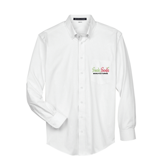 Fresh Foods Embroidered White Button Down